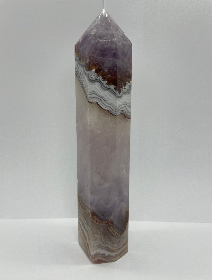 Amethyst/Achat/Quarz Turm Nr.1 - Mineralien - Kiste