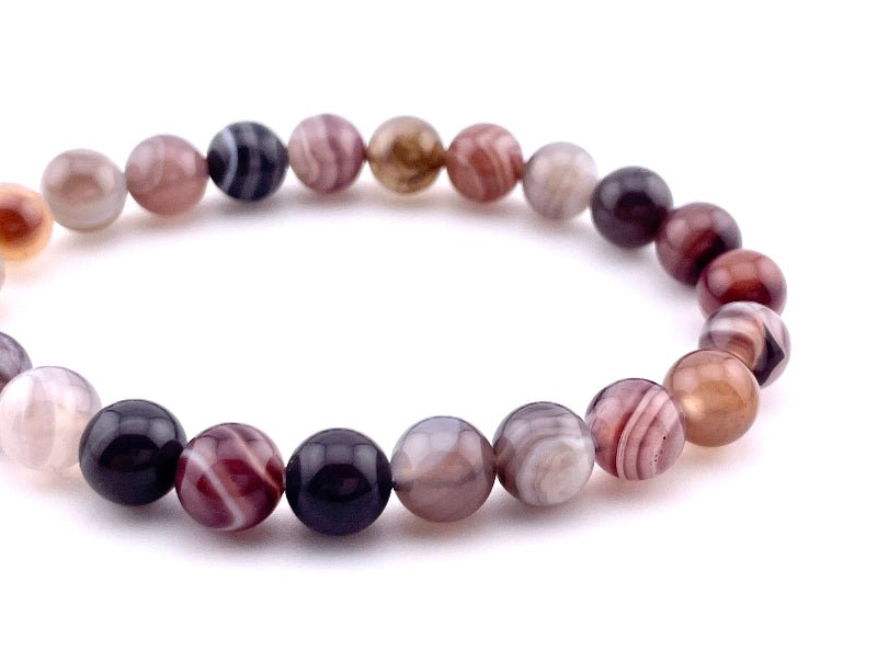 Botswana - Achat Armband 8mm Perlen auf elastischem Band