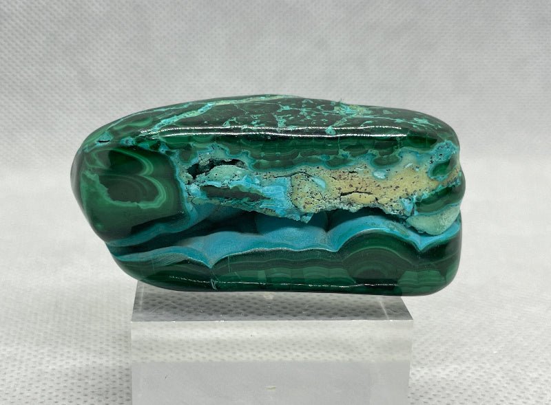 Chrysokoll - Malachit Handschmeichler Nr.3 - Mineralien - Kiste