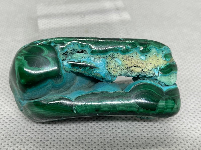 Chrysokoll - Malachit Handschmeichler Nr.3 - Mineralien - Kiste