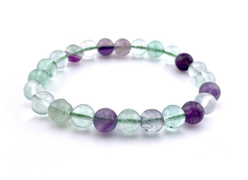 Elastisches Fluorit Armband mit 8mm großen Perlen