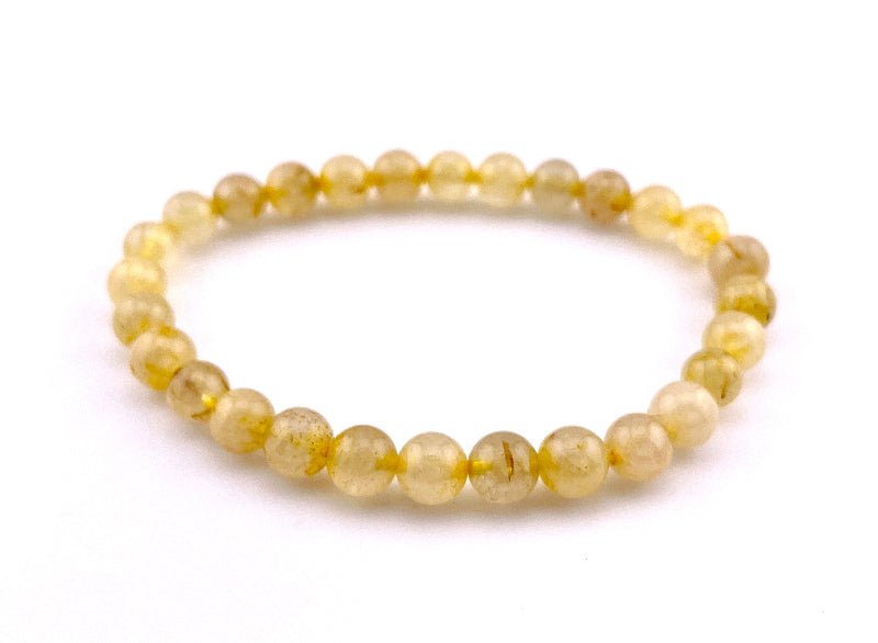 Golden Rutilquarz Armband, Rutilquarz Armband für Frauen und Männer 6mm große Perlen
