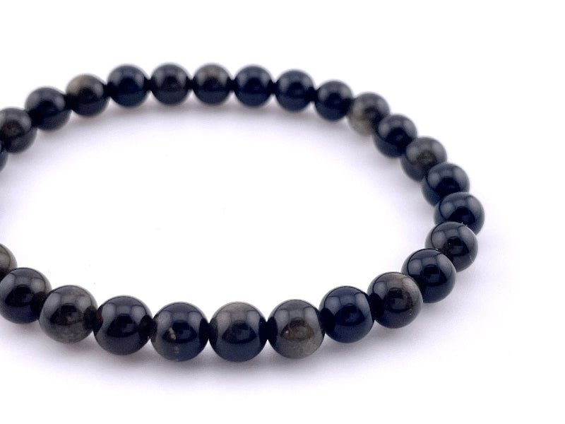 Goldobsidian Armband mit 6mm großen Perlen auf elastischem Band