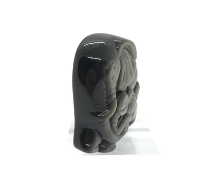 Silber-Obsidian Elefant