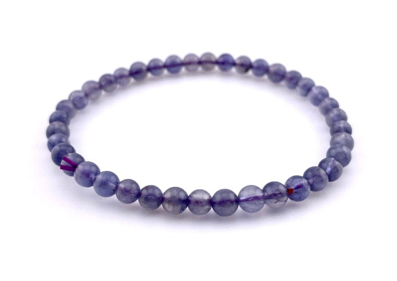 Iolith Armband elastisch, 5mm große Perlen, Getragen auf Handgelenk, Ideal für Frauen