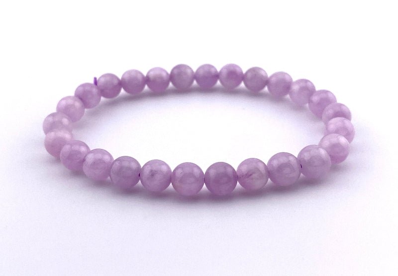 Kunzit Armband elastisch, 6mm perlen, getragen auf Handgelenk, ideal für Frauen
