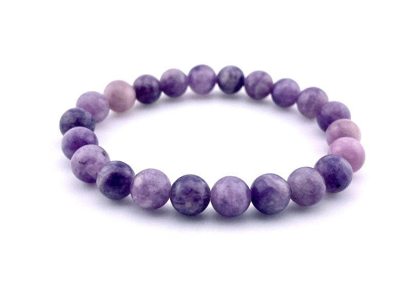 Lepidolith Armband elastisch, 8mm perlen, getragen auf handgelenk, ideal für Frauen