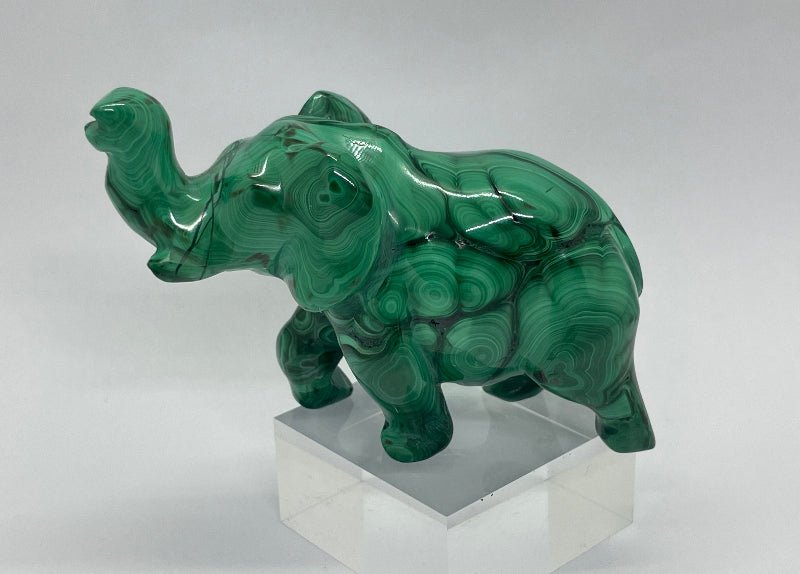 Dekorativer Malachit Elefant – kraftvolles Symbol für Harmonie