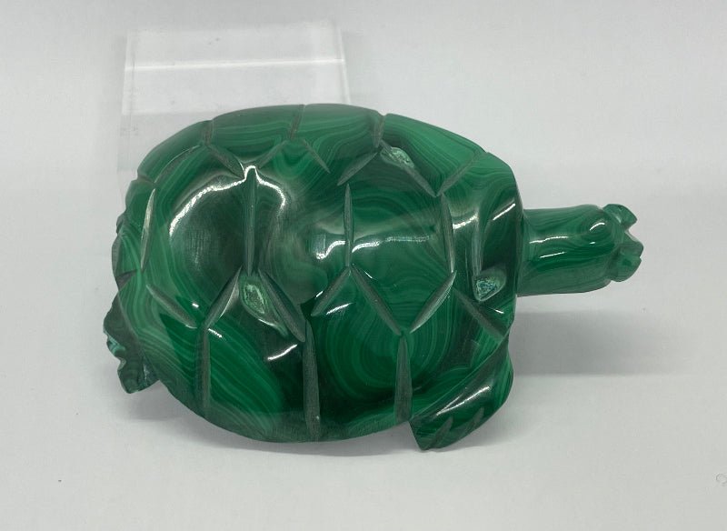 Dekorative Malachit Schildkröte – Edelstein Sammlerstück für Zuhause oder Büro