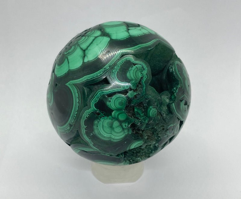 Malachit Druse - Kugel Nr.1 - Mineralien - Kiste