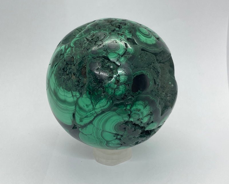 Malachit Druse - Kugel Nr.4 - Mineralien - Kiste