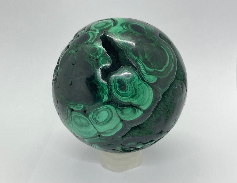 Malachit Druse - Kugel Nr.2 - Mineralien - Kiste