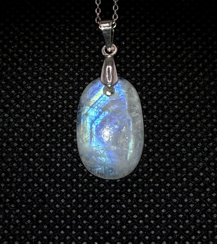 Edelstein Anhänger Mondstein Silber