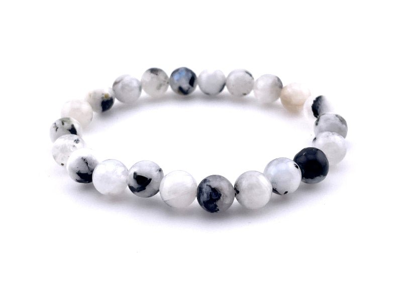 Mondstein Armband elastisch, 8mm perlen, ideal für Frauen