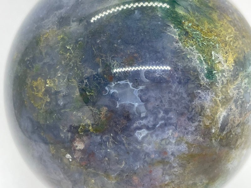 Moosachat Kugel mit viel Moos-Muster