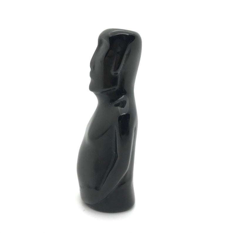 Obsidian Figur "Moai" - Mineralien - Kiste