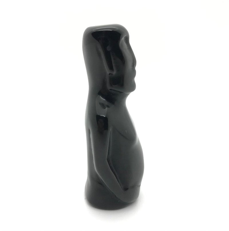 Obsidian Figur "Moai" - Mineralien - Kiste
