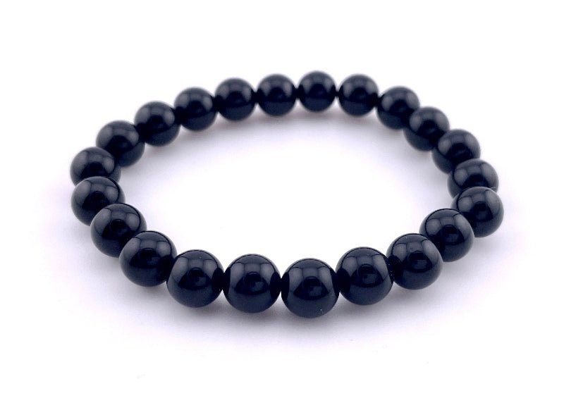 Obsidian Armband elastisch, 8mm perlen, ideal für männer und frauen