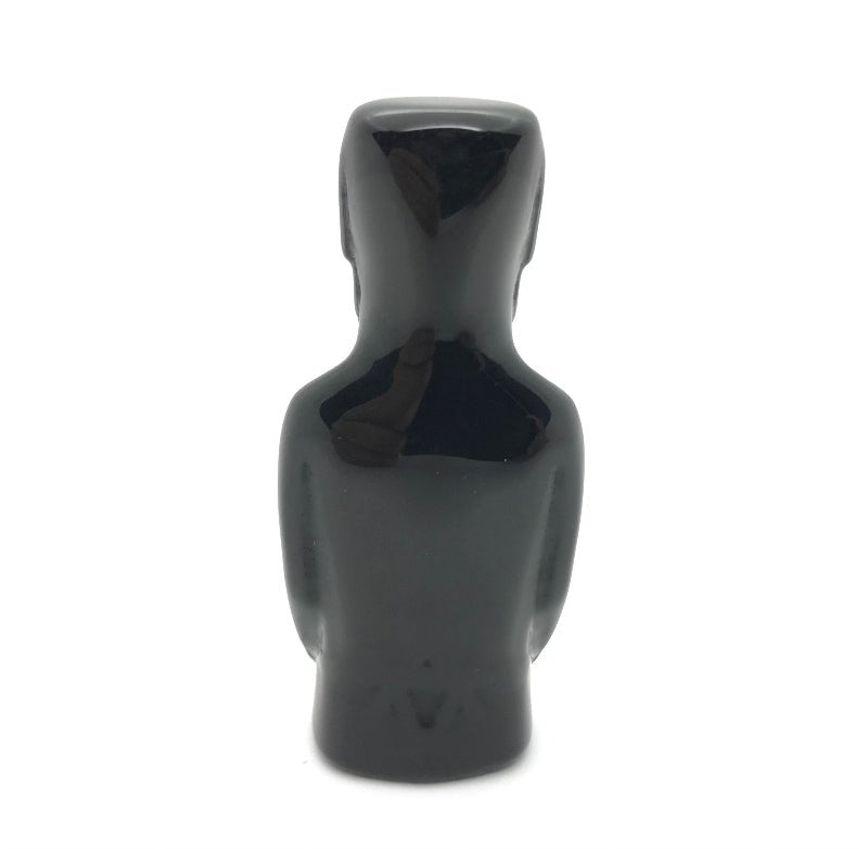 Obsidian Figur "Moai" - Mineralien - Kiste