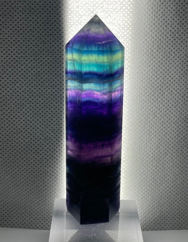 Regenbogen - Fluorit Spitze Nr.4 - Mineralien - Kiste