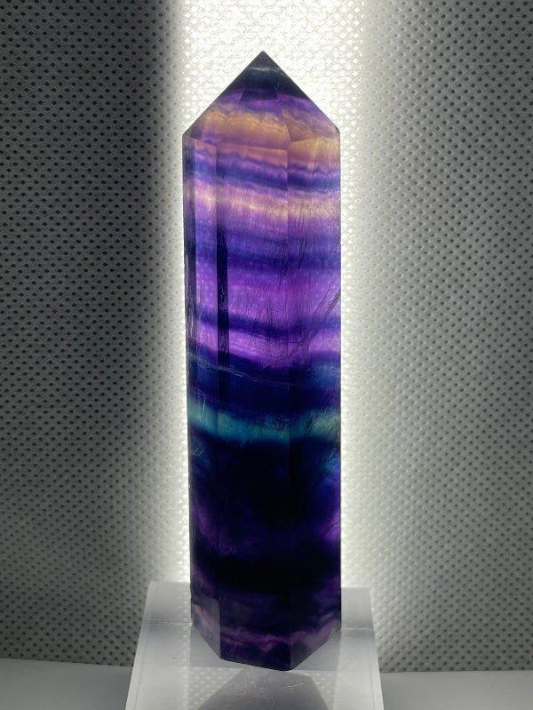 Regenbogen - Fluorit Spitze Nr.8 - Mineralien - Kiste