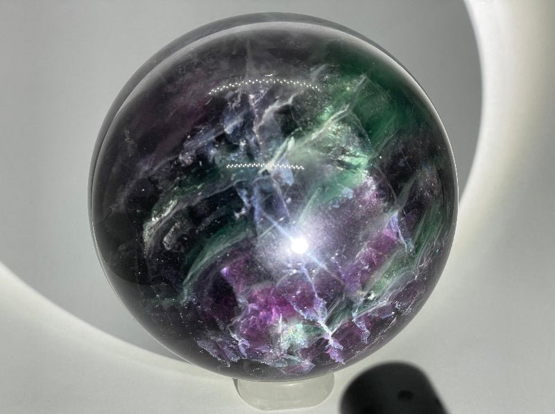Regenbogen Fluorit Kugel Kristall