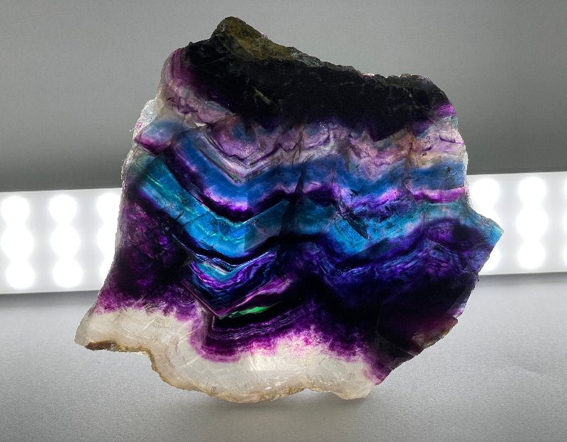 Regenbogen - Fluorit Scheibe Nr.1 - Mineralien - Kiste