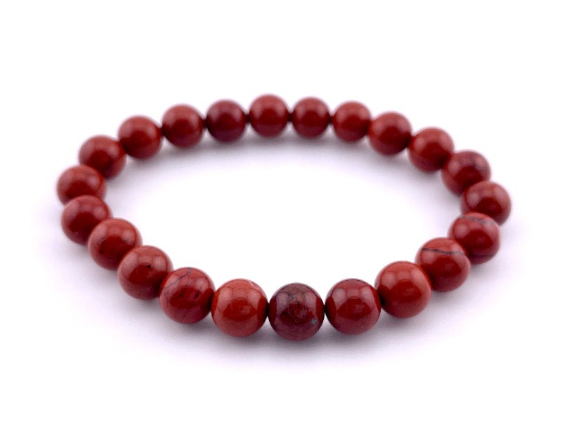 Roter - Jaspis Armband elastisch, 8mm perlen, ideal für Männer und Frauen