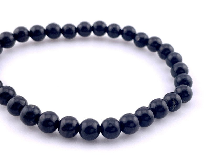 Echte Shungit Armband mit 6mm grßen Perlen auf elastischem Band