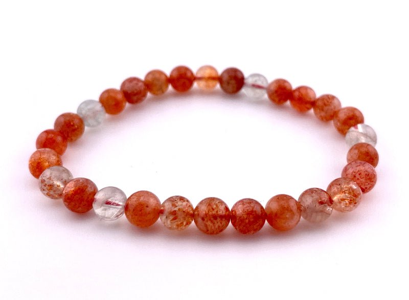 Sonnenstein Armband echt, elastisch, 7mm perlen, ideal für Frauen