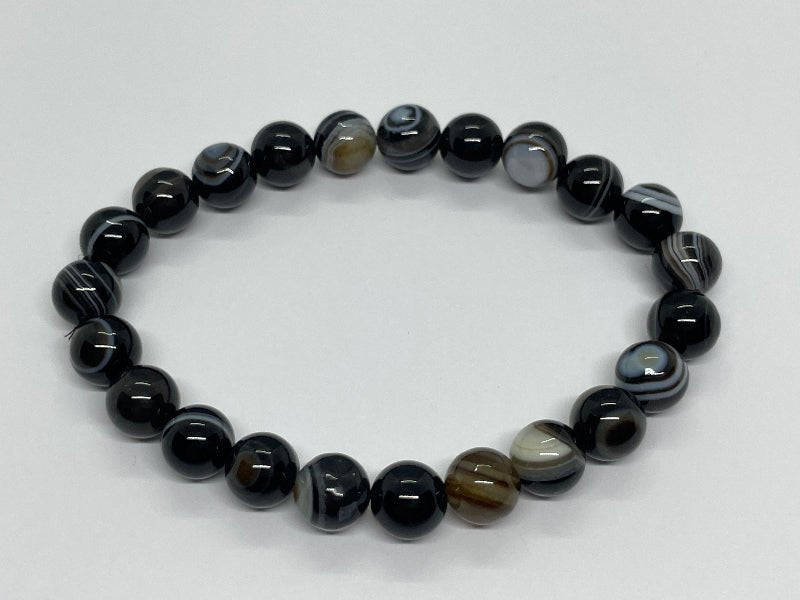 Streifen - Achat Armband - Mineralien - Kiste