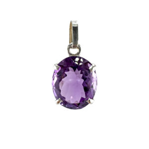 Amethyst Anhänger Silberfassung mit violettem Edelstein