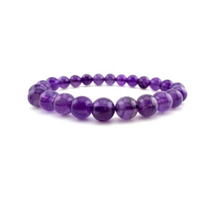 Amethyst Armband – Edelsteinarmband aus natürlichen Amethyst-Perlen