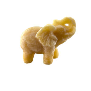 Elefant aus Honigcalcit Naturstein Unikat