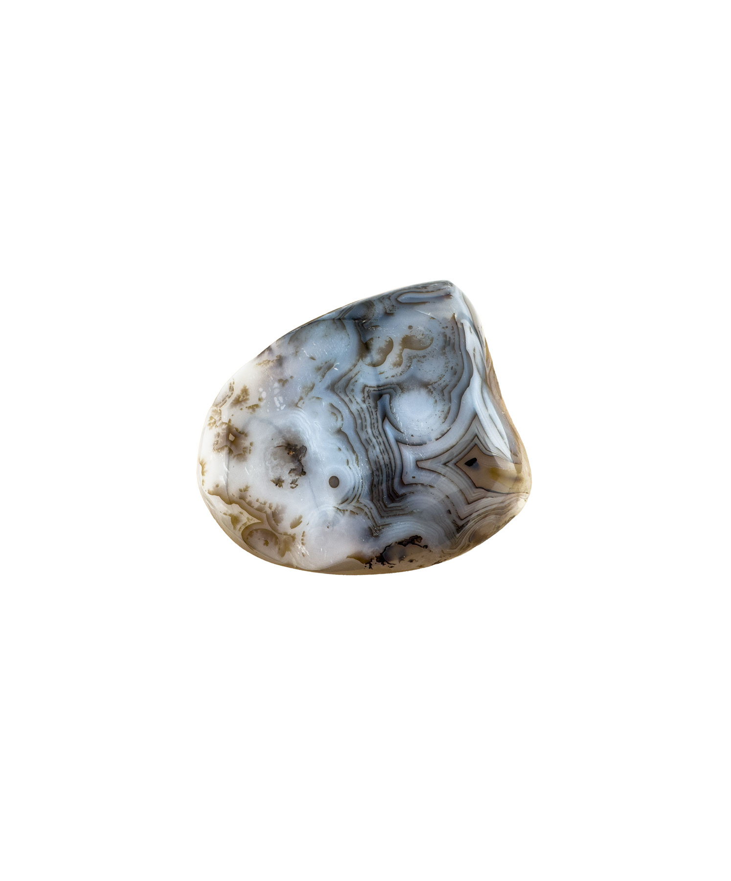 Dendritenachat Handschmeichler Heilstein mit feinen Linien