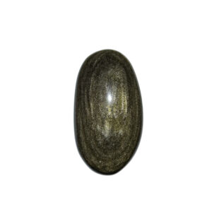 Goldobsidian Handschmeichler polierter Edelstein goldschwarz