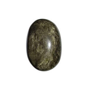 Goldobsidian Handschmeichler glänzender Edelstein mit Schimmer