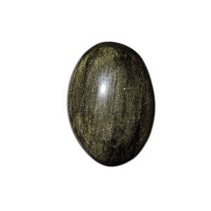 Goldobsidian Handschmeichler polierter Edelstein mit Reflexen