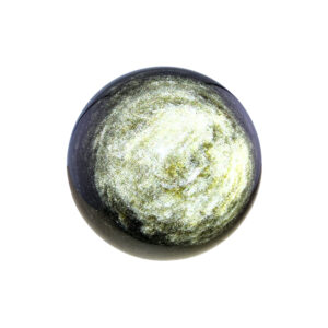 Goldobsidian Kugel schwarzer Edelstein mit goldenem Schimmer