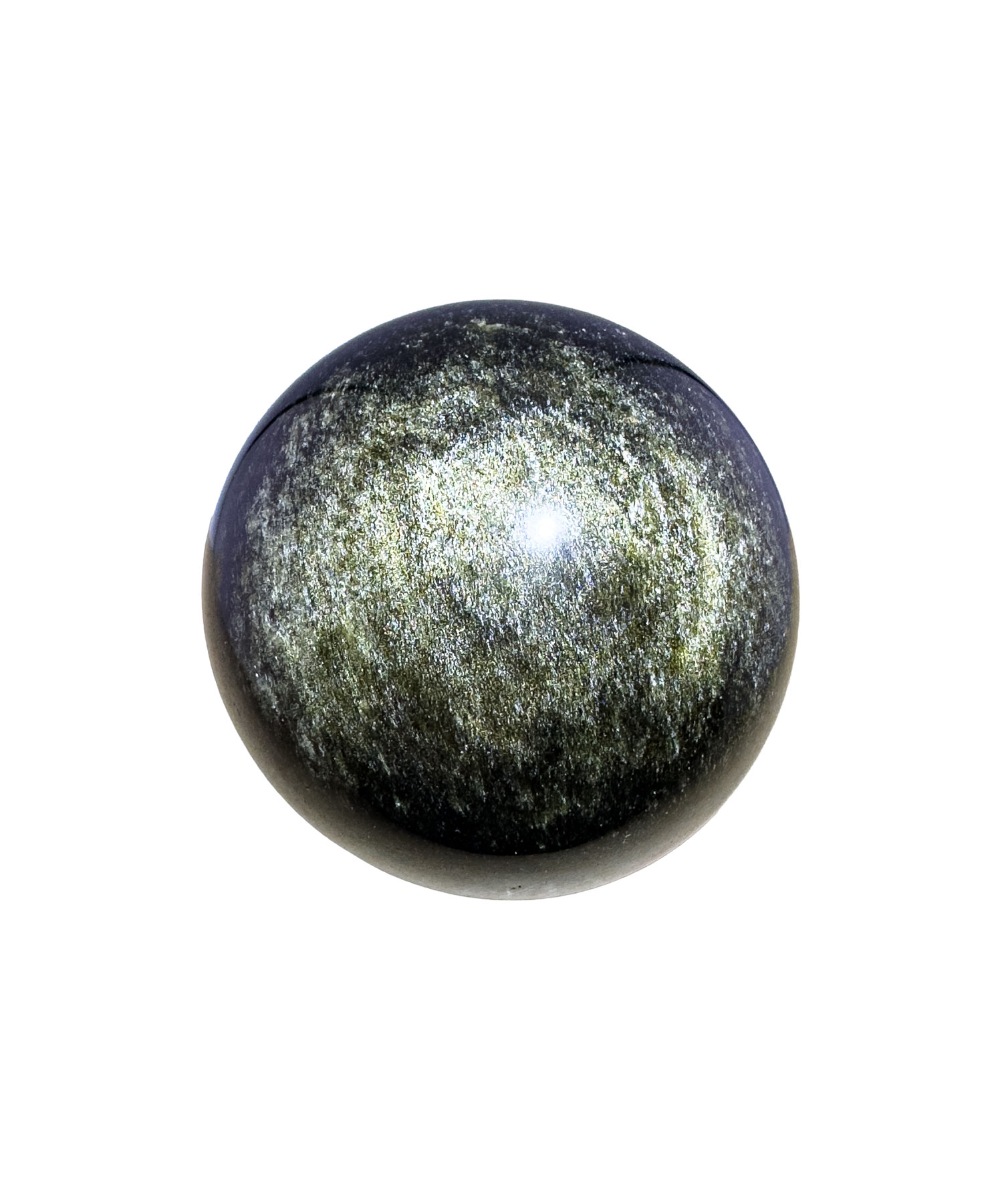 Goldobsidian Kugel polierter Edelstein mit goldenem Schimmer