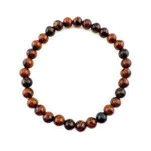Mahagoni-Obsidian Armband rund – Edelstein Schmuck für Stabilität & Energie