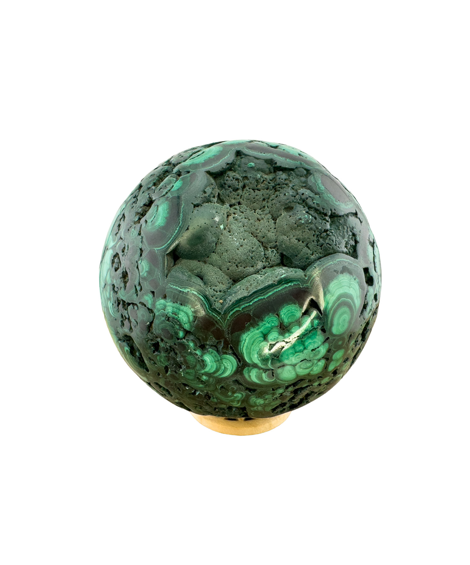 Malachit Kugel Druse – Sammlerstück mit intensiven Grüntönen