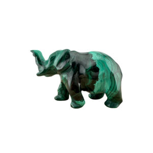 Malachit Elefant Edelstein – kunstvoll geschnitzte Tierfigur