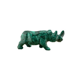 Nashorn aus Malachit Handarbeit – Edelstein Tierfigur