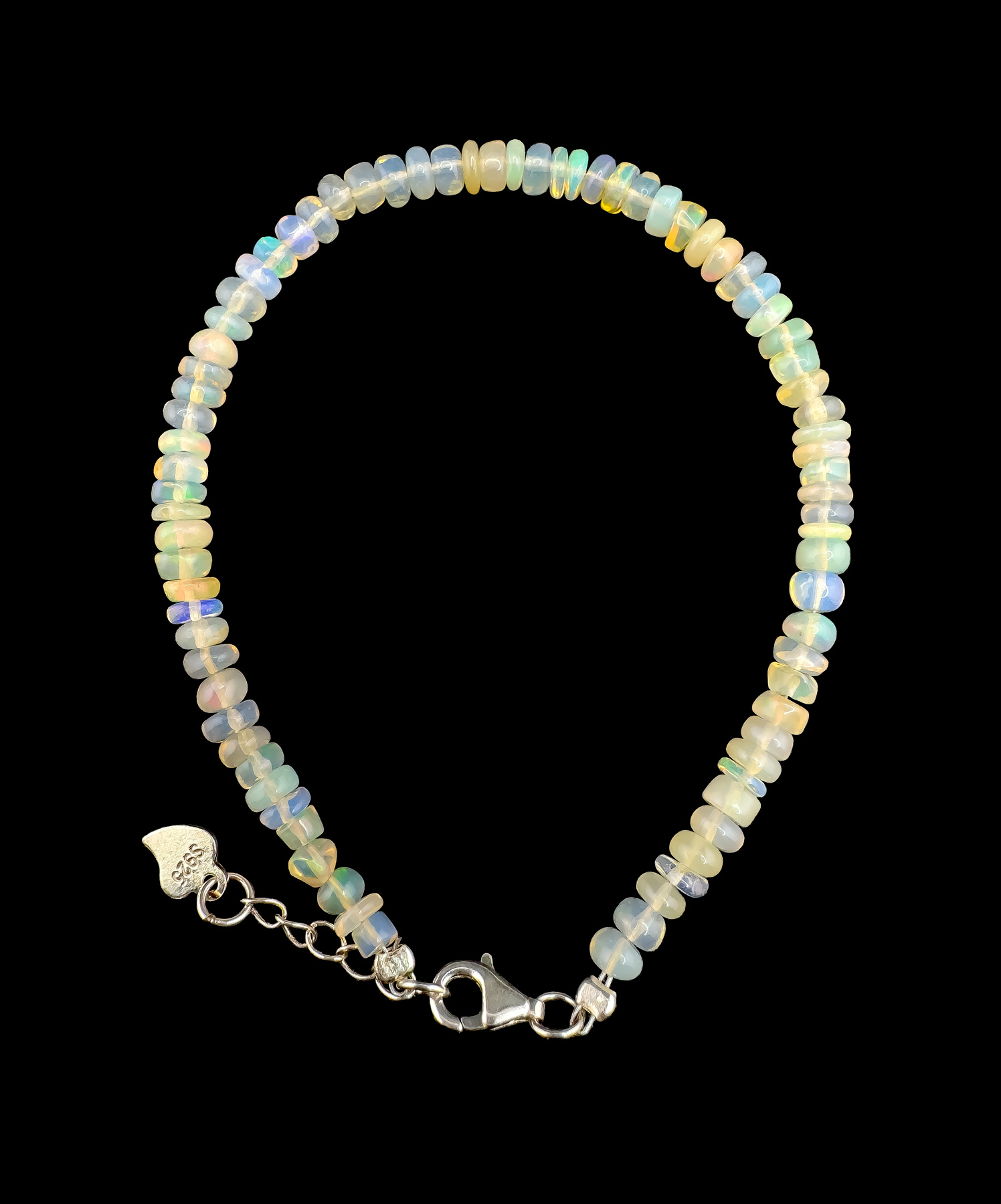 Welo Opal Armband rund – Äthiopischer Opal Schmuck mit Silber für Licht & Harmonie