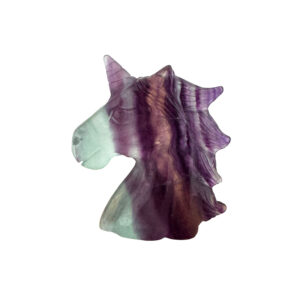 Einhorn aus Regenbogen-Fluorit Handarbeit – Heilsteinfigur für Harmonie