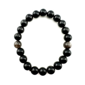 Silberobsidian Armband rund – Heilstein Schmuck für Energie & Schutz