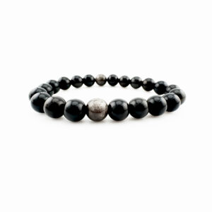 Silberobsidian Armband – Schutzstein Armband aus echten Naturstein-Perlen
