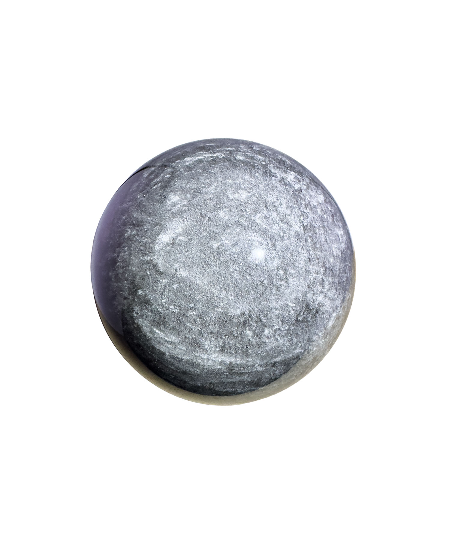 Silberobsidian Kugel poliert mit silbernem Schimmer