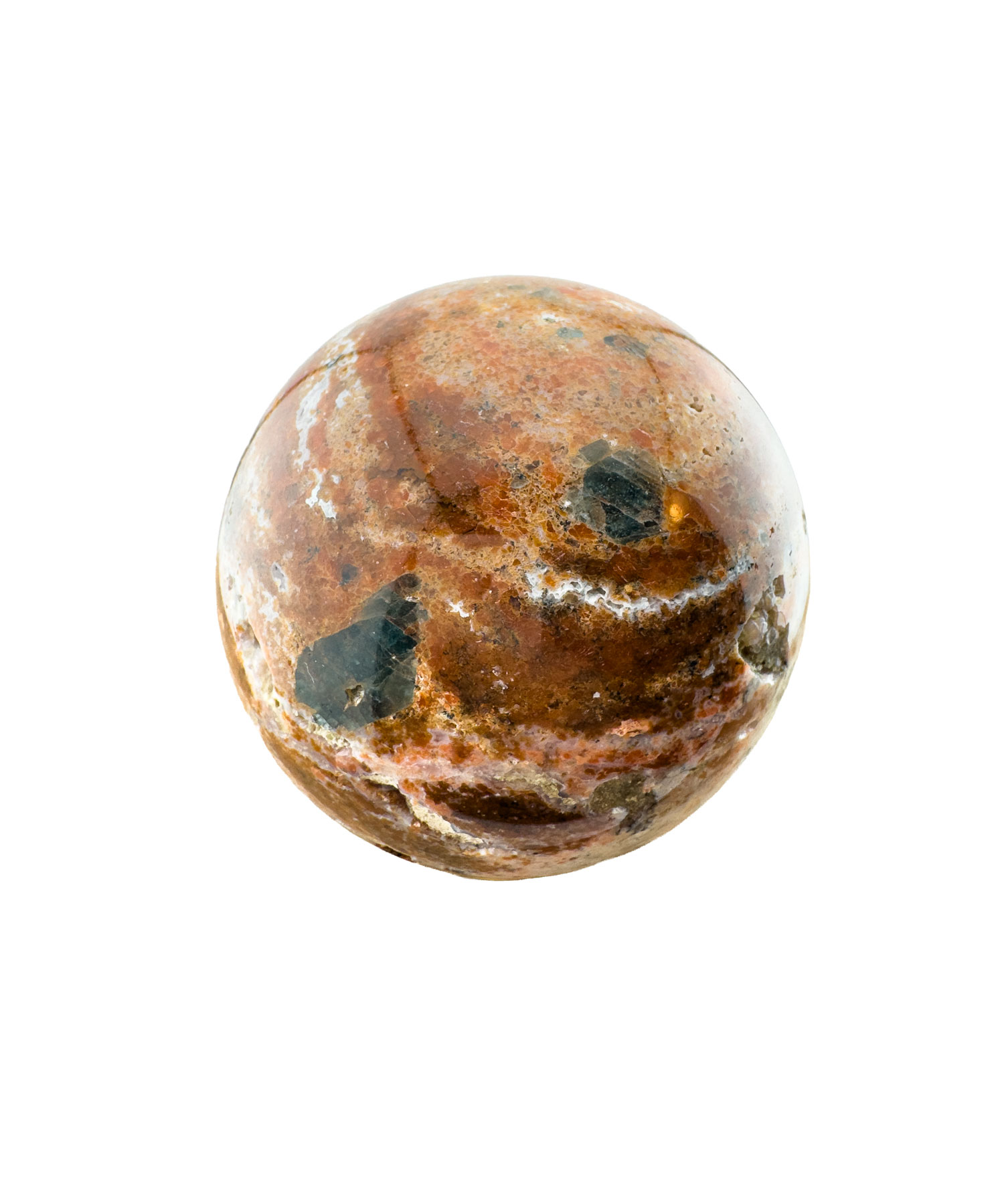 Sonnenstein-Kugel mit Apatit Kristall Sammlerstein